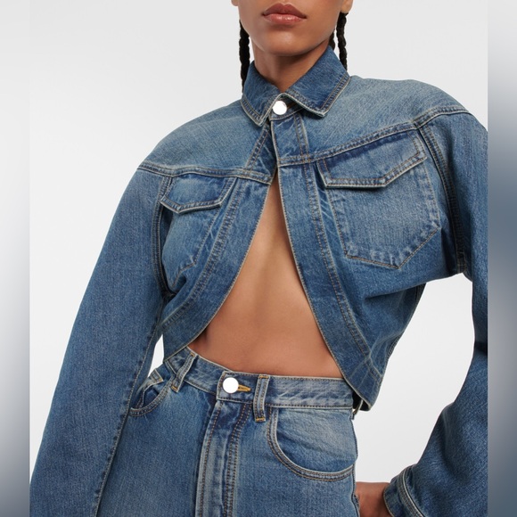 Alaia Jackets & Blazers - ALAÏA Cropped Denim Jacket